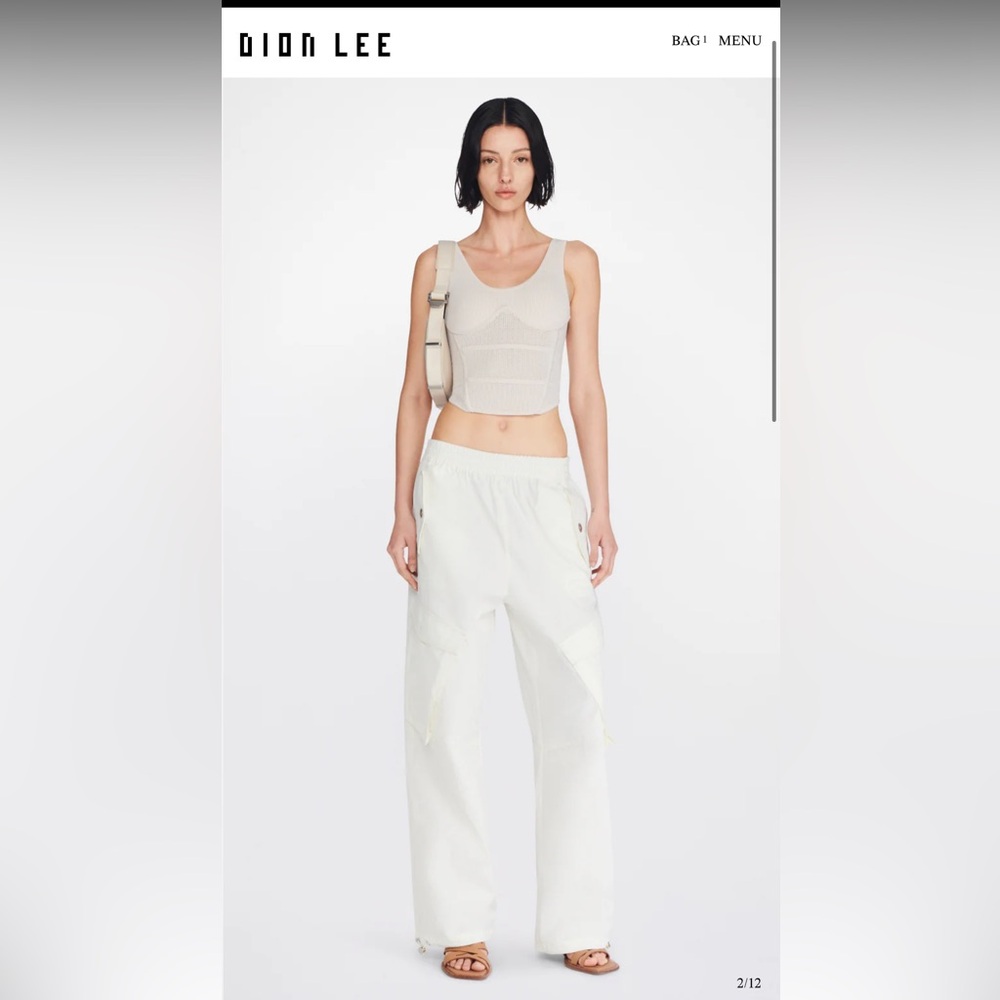 Dion Lee Unisex White cargo pants